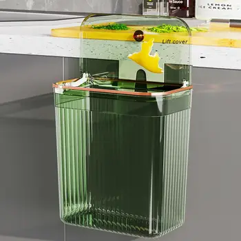 Монтиране на стена за съхранение на боклук в кухнята, подвесная контейнер за боклук с капак, за монтаж под мивката, модерен стенен шкаф за боклук