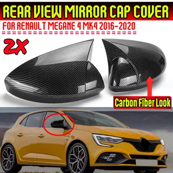 Капачка Огледало за обратно виждане със Странично Крило От Въглеродни Влакна За Renault Megane 4 MK4 2016-2020 Допълнителна Капак на Корпуса на Огледалото за Обратно виждане