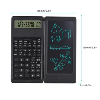 Слънчев научен калкулатор с LCD бележник 417 Функции Професионален портативен сгъваем калкулатор за студенти Обновен