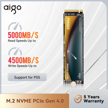 AIGO M. 2 SSD Твърд Диск NVMe PCIe 512GB 1TB, 2TB HDD, Вътрешен Твърд за вашия Десктоп на Лаптопа P5000Z Черен