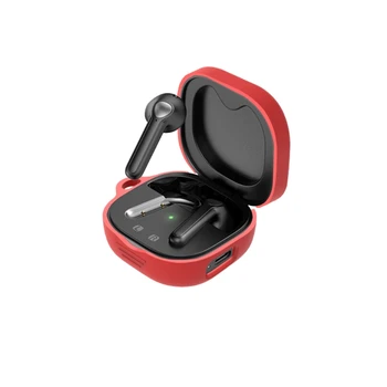 Калъф за слушалки, устойчив на удари водоустойчив силиконов калъф, предпазващ калъф за SoundPEATS Trueair2/2 + Калъф за слушалки, кожен калъф