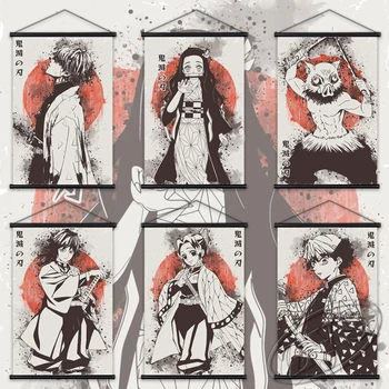Убиец на демони, Окачени Свитъци, Агацума Зеницу, Печат върху платно, стенни художествена живопис, Начало Декор, Модулни Плакати За хол