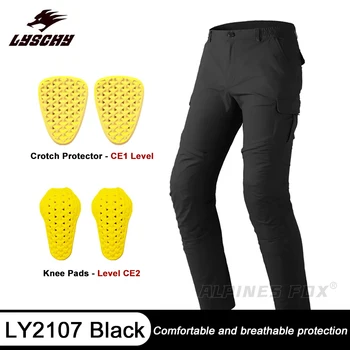 LYSCHY CE Защитни мъжки мотоциклетни панталони, устойчиви на спад, дишащи износоустойчиви аксесоари за мотоциклетисти, защитни панталони за езда