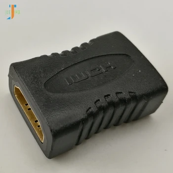 500 бр./лот, универсален HDMI-съвместим адаптер с възможност за завъртане на 360 градуса, позлатени конектори черен цвят