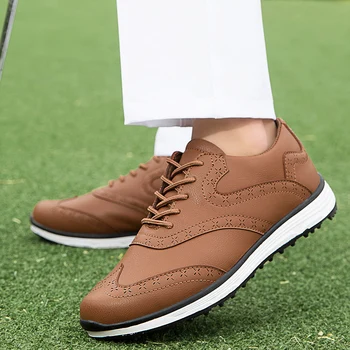 Професионални обувки за голф Мъжки професионални обувки за фитнес Мъжки луксозни обувки за ходене устойчива на плъзгане, спортни обувки за голф