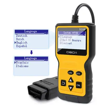 Скенер OBD2 Диагностичен инструмент на Професионален механик Четец диагностичен код Инструмент за проверка на осветление на двигателя Инструменти механична работилница