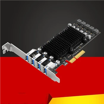НОВА USB карта PCIE с 4 порта USB-Множител хъб, PCI-E Express 4X USB 3,2 Gen2 10G USB3.2 GEN 2 Карта за разширяване на ASM3142 с чип за PC