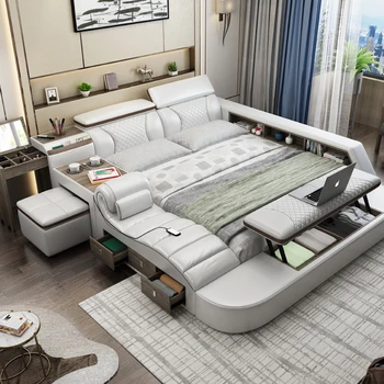 Smart bed frame camas bedroom furniture легло двойно lit beds سرير muebles de dormitorio мебели спалня комплект cama de casa