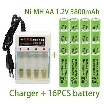 1.2 AA 3800 mah NiMH акумулаторна батерия със зарядно устройство за безжичен телефон, цифров фотоапарат с пиано, преносима мишката MP3/MP4