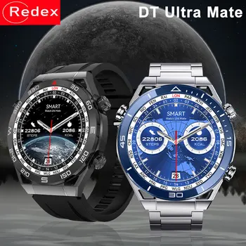 Смарт часовници DT Ultra Mate, Мъжки Ръчен Часовник с 3 Бутона, Bluetooth, Компас за Разговор, GPS Проследяване на Маршрут, NFC, ЕКГ, 100 + Спортен Режим, Умни Часовници