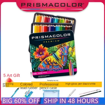 САЩ 48 цветни моливи lapis Cor do Prismacolor Premier, Светостойкие моливи за рисуване, ярки цветни моливи с допълнителен инструмент за 5