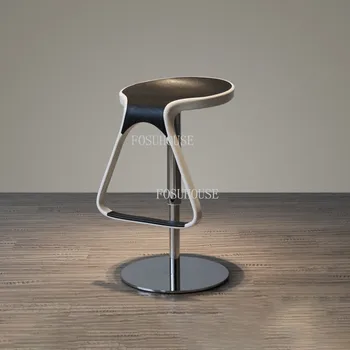 Луксозни Бар столове Nordic Light, въртящ се Бар стол, Модерен минималистичен Бар стол с висок подем, Творчески стол за рецепцията на магазин за дрехи