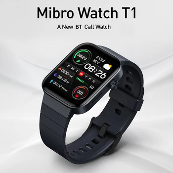 Умен часовник Mibro Watch T1 с 1,6-инчов AMOLED екран 2ATM, Водоустойчив Пулс, контрол на нивата на кислород в кръвта, Призовава БТ 5.0