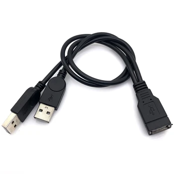 USB 2.0 A от мъжете към USB жена, 2-те двоен източник на захранване, USB сплитер, удължител, център, зареждане на принтери