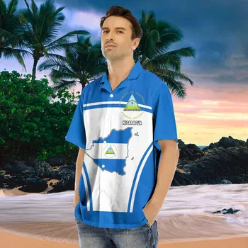 Никарагуа, Мъжко облекло по поръчка, Риза с 3D Принтом, Мъжка Риза, Ежедневни Ризи, Блузи в стил хип-хоп, Мъжки къси ризи/Мъжки дългата шир