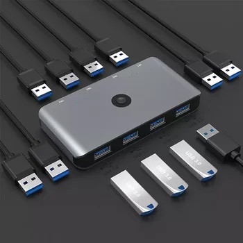 Споделяне на USB 3.0 switch с 4 порта за PC клавиатура, мишка, принтер монитор USB 2.0 3.0 преминете Accessoreis таблица аксесоари